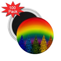 Christmas Colorful Rainbow Colors 2 25  Magnets (100 Pack)  by Celenk