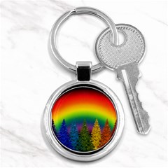 Christmas Colorful Rainbow Colors Key Chains (round)  by Celenk