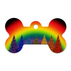 Christmas Colorful Rainbow Colors Dog Tag Bone (two Sides) by Celenk