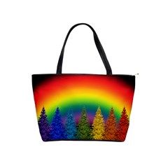 Christmas Colorful Rainbow Colors Shoulder Handbags by Celenk