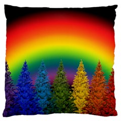 Christmas Colorful Rainbow Colors Large Flano Cushion Case (two Sides) by Celenk