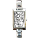 Time Clock Watches Time Of Rectangle Italian Charm Watch Front