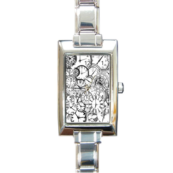 Time Clock Watches Time Of Rectangle Italian Charm Watch