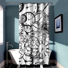 Time Clock Watches Time Of Shower Curtain 36  X 72  (stall)  by Celenk