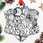 Time Clock Watches Time Of Snowflake Ornament (Two Sides) Front