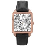 Time Clock Watches Time Of Rose Gold Leather Watch  Front