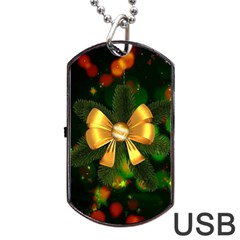 Christmas Celebration Tannenzweig Dog Tag Usb Flash (two Sides) by Celenk