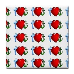 Cross Heart Anchor Love Hope Tile Coasters by Celenk