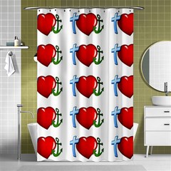 Cross Heart Anchor Love Hope Shower Curtain 48  X 72  (small)  by Celenk