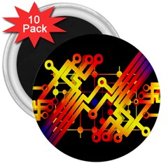 Board Conductors Circuits 3  Magnets (10 Pack)  by Celenk