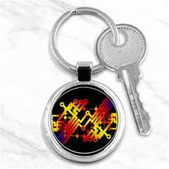 Board Conductors Circuits Key Chains (round)  by Celenk