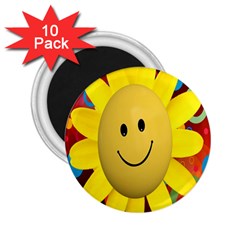 Sun Laugh Rays Luck Happy 2 25  Magnets (10 Pack)  by Celenk