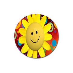 Sun Laugh Rays Luck Happy Magnet 3  (round) by Celenk