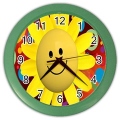 Sun Laugh Rays Luck Happy Color Wall Clocks by Celenk