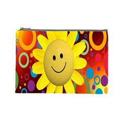 Sun Laugh Rays Luck Happy Cosmetic Bag (large)  by Celenk