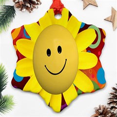 Sun Laugh Rays Luck Happy Ornament (snowflake) by Celenk