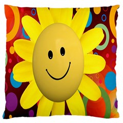 Sun Laugh Rays Luck Happy Large Cushion Case (two Sides) by Celenk