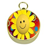 Sun Laugh Rays Luck Happy Gold Compasses Front