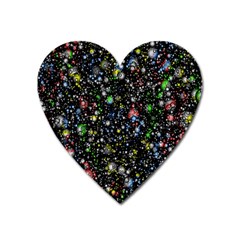 Universe Star Planet All Colorful Heart Magnet by Celenk