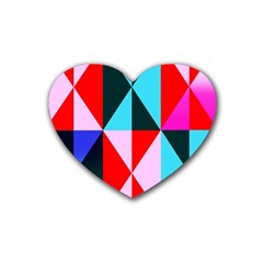 Geometric Pattern Rubber Coaster (heart)  by Celenk