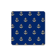 Gold Anchors Background Square Magnet by Celenk