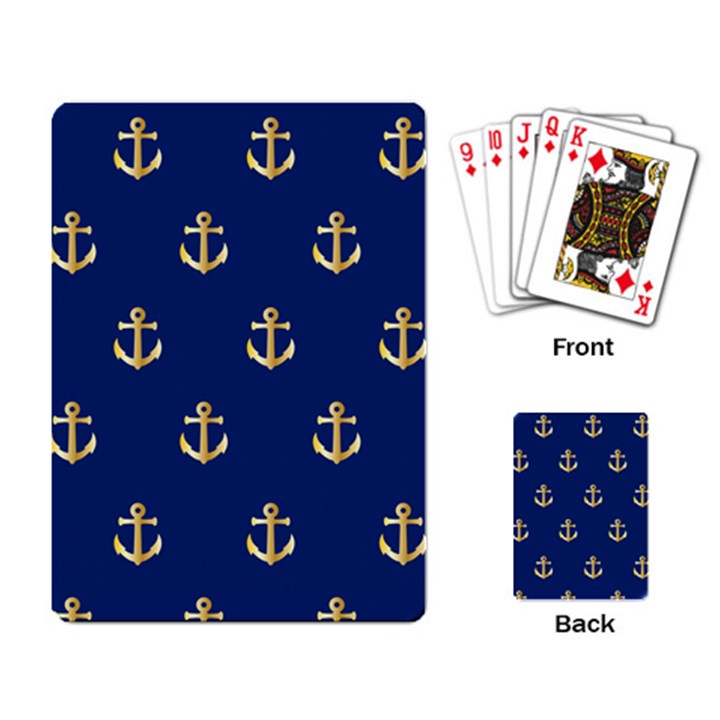 Gold Anchors Background Playing Card