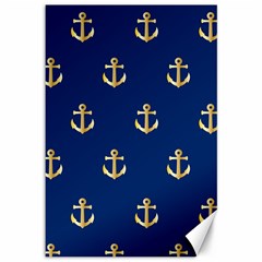 Gold Anchors Background Canvas 12  X 18   by Celenk