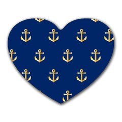 Gold Anchors Background Heart Mousepads by Celenk