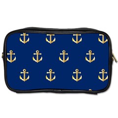 Gold Anchors Background Toiletries Bags by Celenk