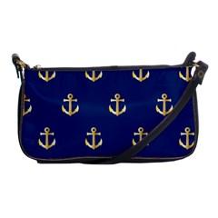 Gold Anchors Background Shoulder Clutch Bags by Celenk