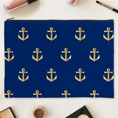 Gold Anchors Background Cosmetic Bag (xxxl)  by Celenk