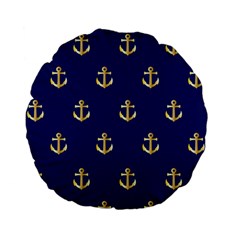 Gold Anchors Background Standard 15  Premium Flano Round Cushions by Celenk