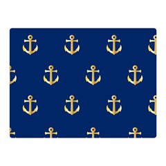 Gold Anchors Background Double Sided Flano Blanket (mini)  by Celenk