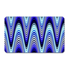 Waves Wavy Blue Pale Cobalt Navy Magnet (rectangular) by Celenk