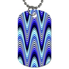 Waves Wavy Blue Pale Cobalt Navy Dog Tag (one Side) by Celenk