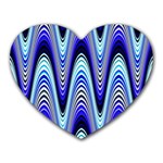 Waves Wavy Blue Pale Cobalt Navy Heart Mousepads Front