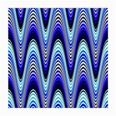 Waves Wavy Blue Pale Cobalt Navy Medium Glasses Cloth (2-side) by Celenk