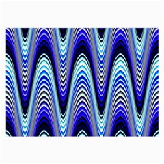 Waves Wavy Blue Pale Cobalt Navy Large Glasses Cloth (2-side) by Celenk