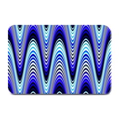 Waves Wavy Blue Pale Cobalt Navy Plate Mats by Celenk