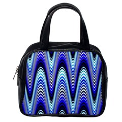 Waves Wavy Blue Pale Cobalt Navy Classic Handbags (one Side) by Celenk