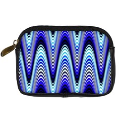 Waves Wavy Blue Pale Cobalt Navy Digital Camera Cases by Celenk