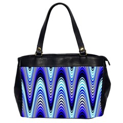 Waves Wavy Blue Pale Cobalt Navy Office Handbags (2 Sides)  by Celenk