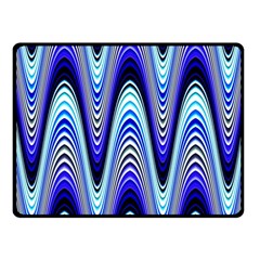 Waves Wavy Blue Pale Cobalt Navy Fleece Blanket (small) by Celenk