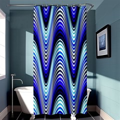 Waves Wavy Blue Pale Cobalt Navy Shower Curtain 36  X 72  (stall)  by Celenk