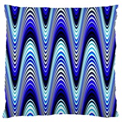 Waves Wavy Blue Pale Cobalt Navy Large Cushion Case (one Side) by Celenk