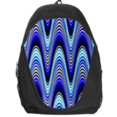 Waves Wavy Blue Pale Cobalt Navy Backpack Bag