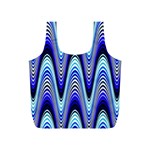 Waves Wavy Blue Pale Cobalt Navy Full Print Recycle Bags (S)  Front