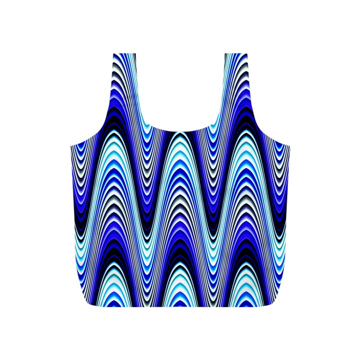 Waves Wavy Blue Pale Cobalt Navy Full Print Recycle Bags (S) 