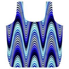 Waves Wavy Blue Pale Cobalt Navy Full Print Recycle Bags (l)  by Celenk