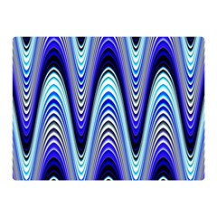 Waves Wavy Blue Pale Cobalt Navy Double Sided Flano Blanket (mini)  by Celenk